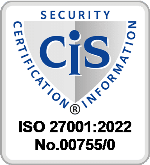 ISO 27001:2022 certification badge