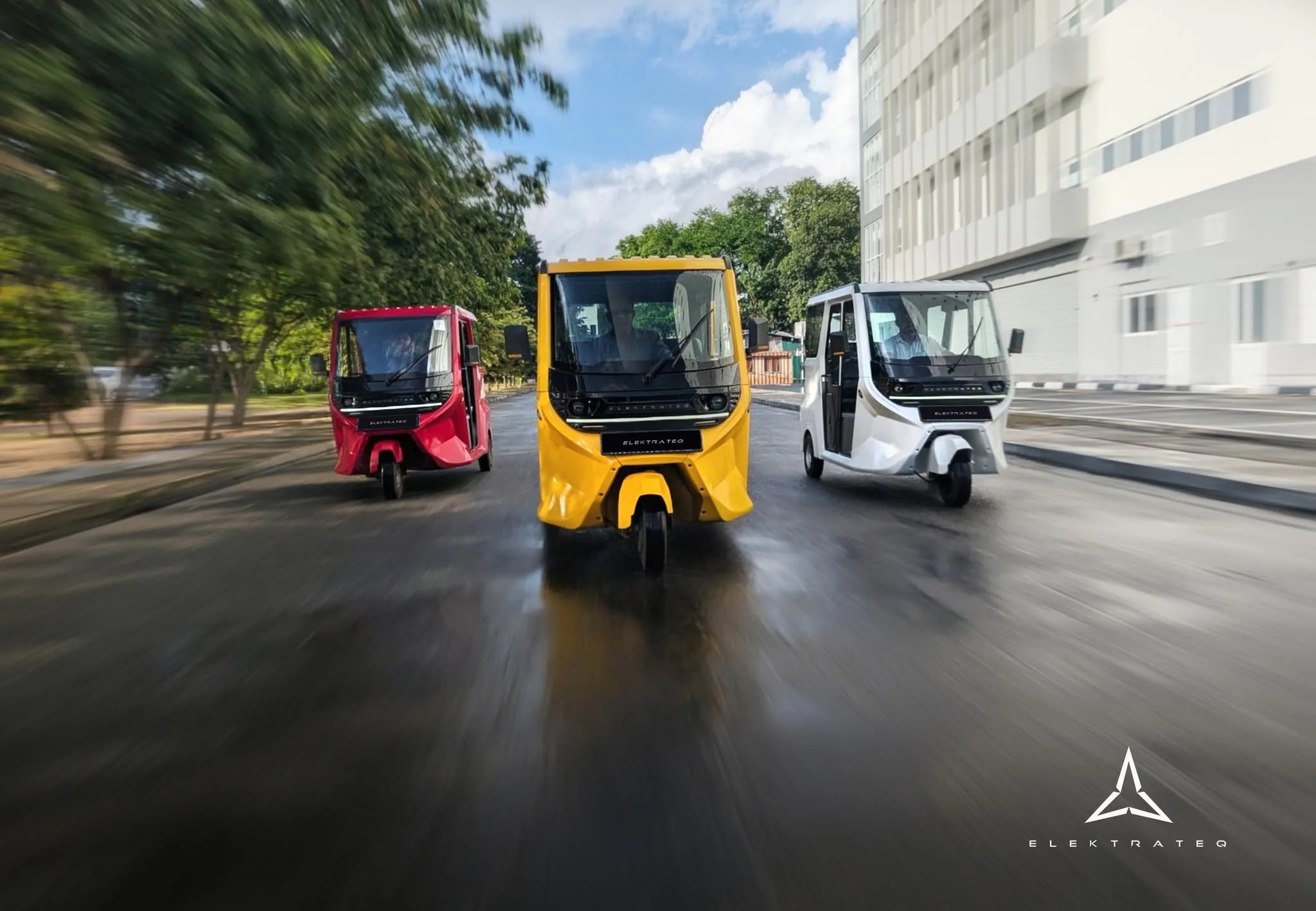 ElektraTEQ ETX electric three-wheelers on the road